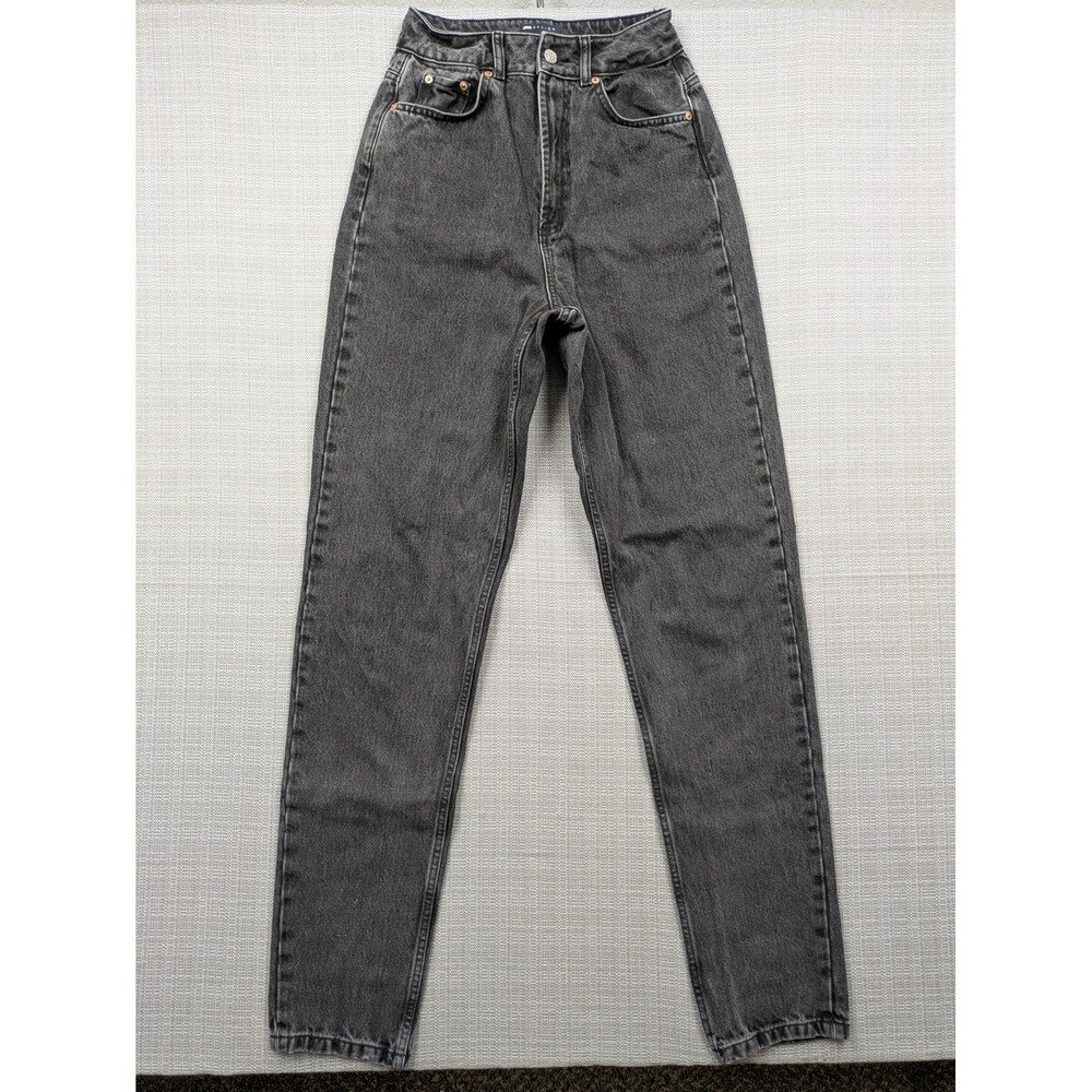 ASOS DESIGN Jeans Womens 25/36 (25x35) Gray High Rise Mom Tall 100% Cotton Denim